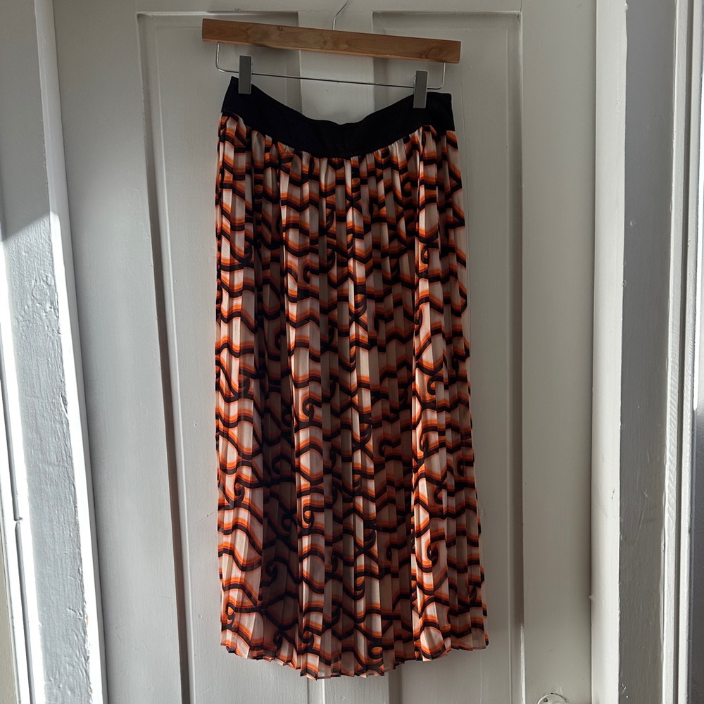 Scotch & Soda Black and Orange Midi Skirt